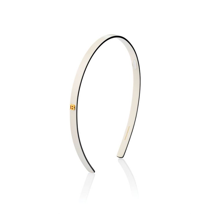 Acetate Headband White/Black Small
