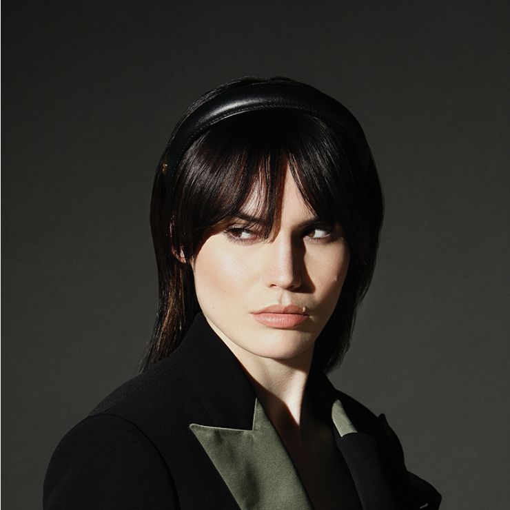 Black Leather Puffed Headband