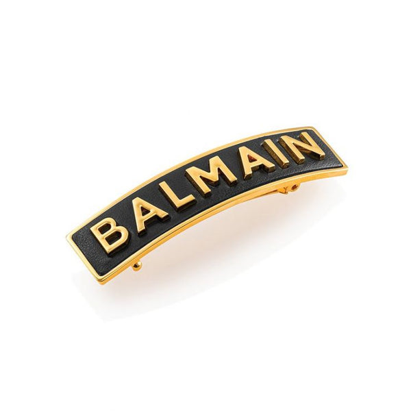 Middelgrote Gold Plated barrette met logo
